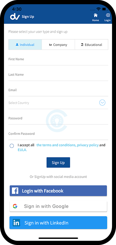 Signup Screen